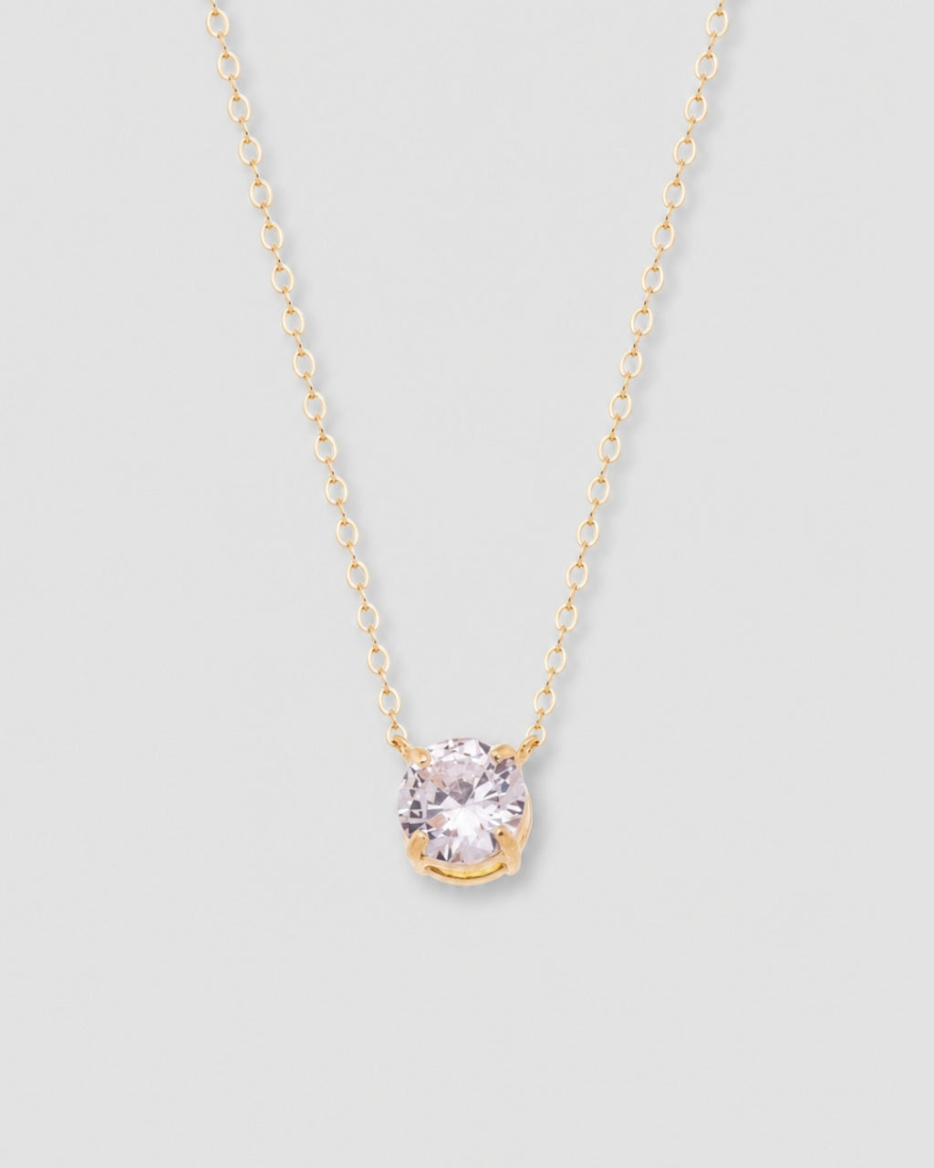 Colar ponto de luz zircônia 1 cm semijoia banhado a ouro 47 cm — acessório feminino Papoula