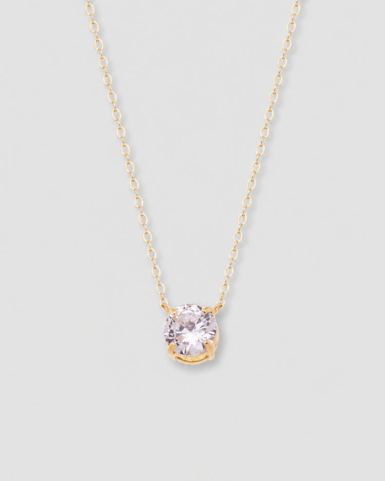 Colar ponto de luz zircônia 1 cm semijoia banhado a ouro 47 cm — acessório feminino Papoula