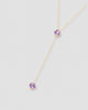 Colar Y com zircônia lavanda semijoia banhado a ouro 45 cm — acessório feminino Papoula
