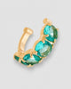 Piercing fake cravejado zircônia esmeralda semijoia banhado a ouro 1,3 cm — acessório feminino Papoula