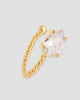 Piercing fake torcido zircônia gota semijoia banhado a ouro 0,6 cm — acessório feminino Papoula