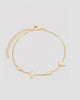Pulseira corrente com zircônias navete semijoia banhado a ouro 16 cm — acessório feminino Papoula
